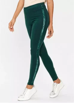 Velvet Piped Leggings