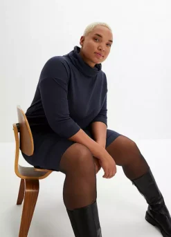 Wide Collar Jumper Dress -Mesh Sleeve Shop Wide Collar Jumper Dress962864FRSB W01