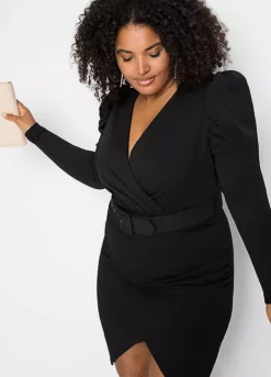 Wrap Party Dress -Mesh Sleeve Shop Wrap Party Dress917334FRSB W02