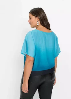 Bonprix Dip-Dye T-Shirt -Mesh Sleeve Shop bonprix Dip Dye T Shirt957522FRSB W01