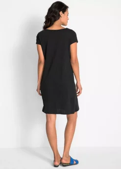 Bonprix Embroidered Tunic Dress -Mesh Sleeve Shop bonprix Embroidered Tunic Dress914260FRSP W01