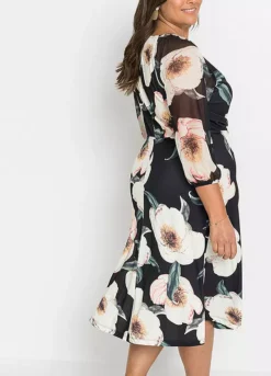 Bonprix Floral Midi Dress -Mesh Sleeve Shop bonprix Floral Midi Dress927634FRSB W02