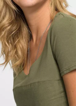 Bonprix Linen Blend Dress -Mesh Sleeve Shop bonprix Linen Blend Dress959341FRSP W02