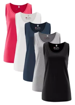 Bonprix Pack Of 5 Essential Vest Tops
